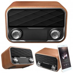 Bezprzewodowe Radio z Głośnikiem Bluetooth Retro FM i AUX, 15h Czasu Pracy