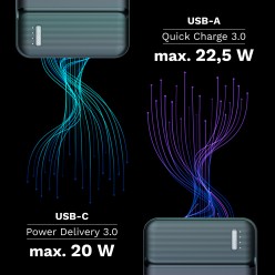 Power Bank Kruger&matz 20000 Mah Li-Pol Z Funkcją Qc Oraz Pd