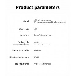 Słuchawki Douszne SE60 ANC Bluetooth 5.4 z Dotykowym Wyświetlaczem LCD