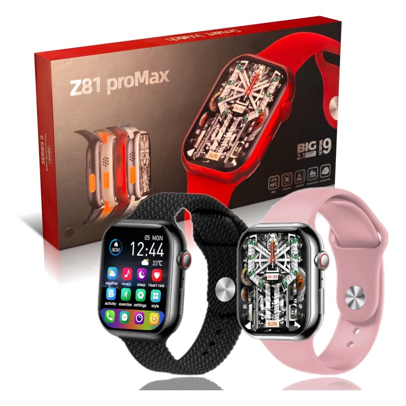 Smartwatch 2.1' Bluetooth, Funkcja Smart Island, NFC, Monitorowanie Zdrowia i Aktywności