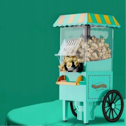 Maszyna Do Robienia Popcorn Wózek Retro Vintage 1200W Beztłuszczowa