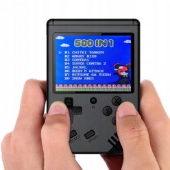 Retro konsola GameBoy Pegasus z grami Mario, Contra, czołgi i 500 innych gier.