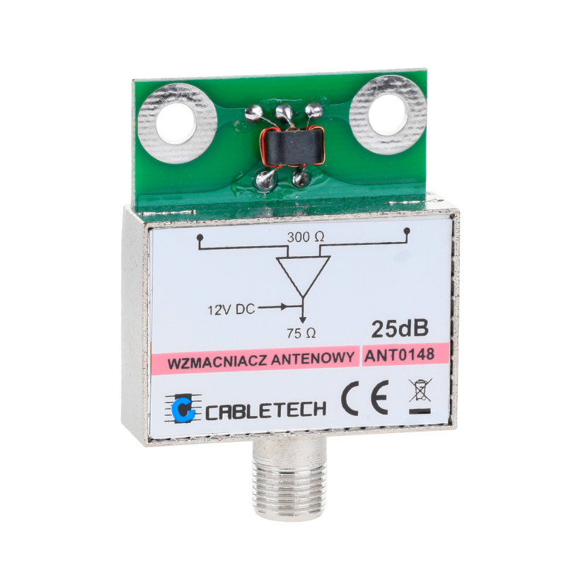 Wzmacniacz antenowy ekranowany 25dB Cabletech